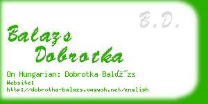 balazs dobrotka business card